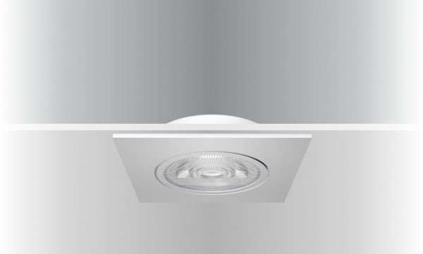 Synergy 21 LED recessed ceiling spotlight Helios black, square+tilting, warm white