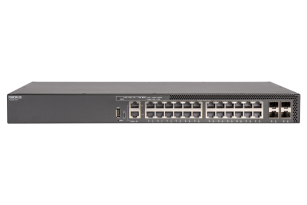 RUCKUS Networks switch full managed layer3 28 port • 24x 2,5 gbe • poe budget 740 w • 24x poe bt • 4x sfp28 • 19" • icx8200-24zp