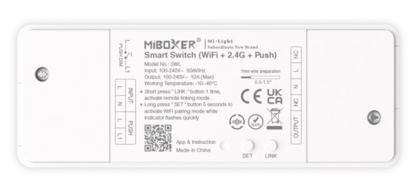 Synergy 21 LED Wifi Smart Switch WiFi + 2,4G + Push *Milight/Miboxer*