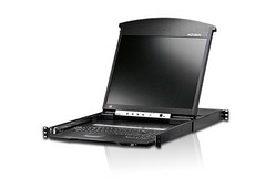 Aten KVM/TFT 16-fach, 19&quot; 1HE, incl.KVM/TFT 19&quot;, Deutsch, Dual Rail, LAN(IP),