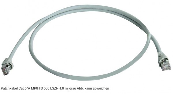 Telegärtner Patchkabel CAT6A, 1m, Grau, 500MHz, S-STP(S/FTP