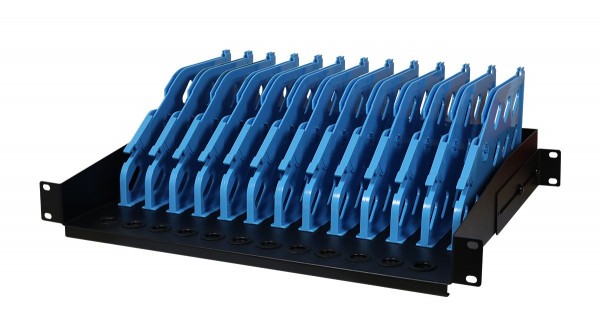 ALLNET 19"zbh. Tragemodul für Tablet/IPAD/uvm. bis zu 12Plätze, Metall, Schwarz,