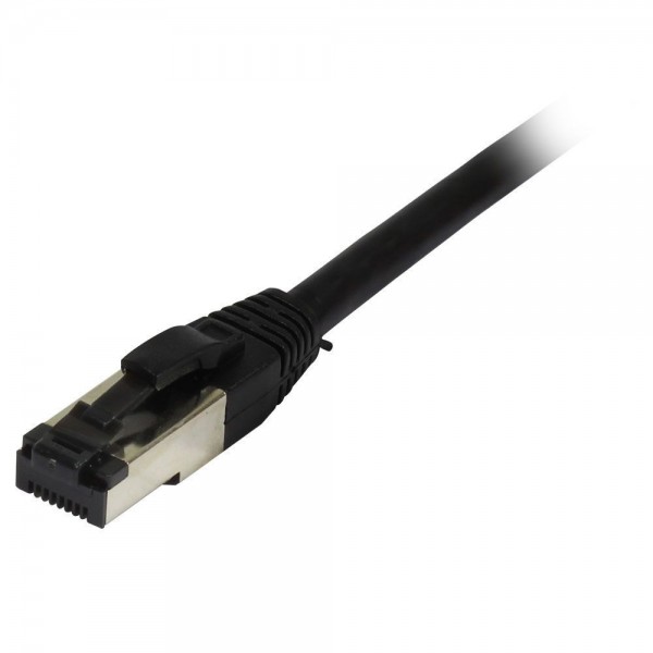 Patchkabel RJ45, CAT8.1 2000Mhz, 0.25m, schwarz, S-STP(S/FTP), TPE/LSZH(SuperFlex), AWG26, Synergy 21