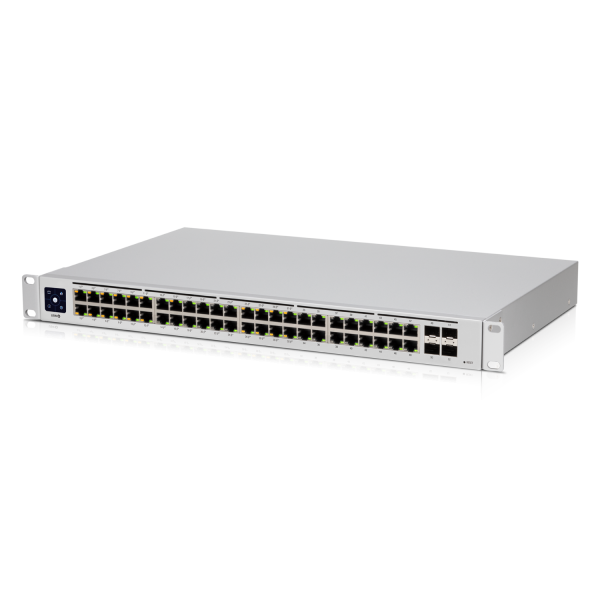 Ubiquiti Switch smart managed Layer2 52 Port • 48x GbE • PoE Budget 195W • 32x PoE at • 4x SFP • 19" • Lüfterlos • UniFi • USW-48-POE