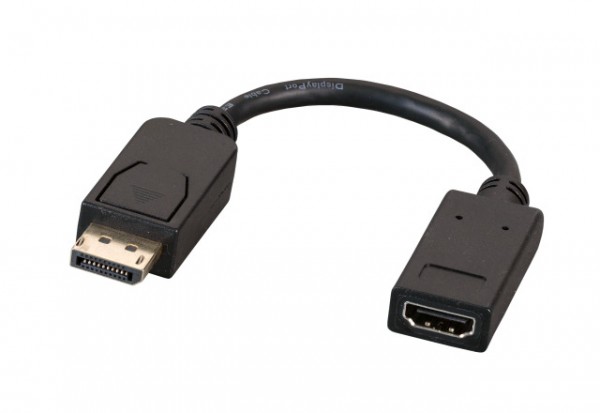 Kabel Video DisplayPort Adapter, DisplayPort --&gt;&gt; HDMI-A, St/Bu, schwarz, 4K 30HZ,