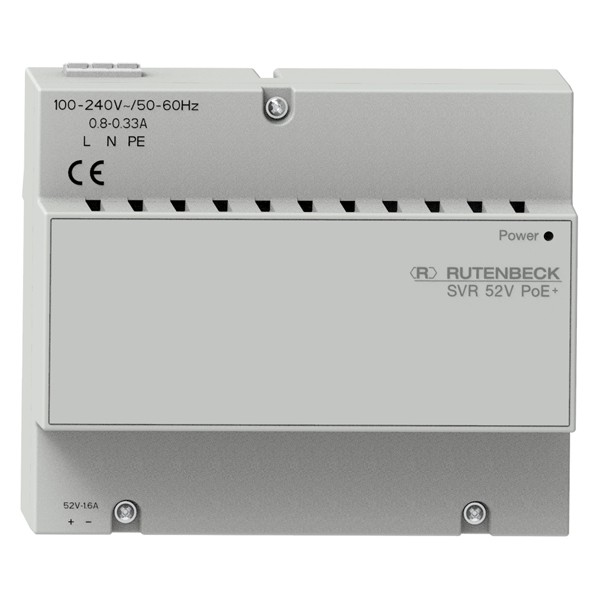 Rutenbeck PoE-Spannungsversorgung, REG-Montage, Ausgangsleistung: 80W, SVR 52 V PoE+