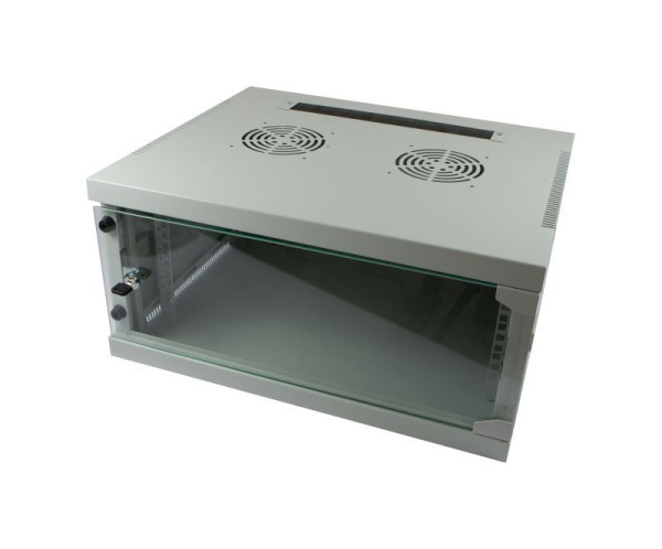 ALLNET 19"Wandgehäuse, 4HE, 1-teilig, T444/B541mm, Lichtgrau, SMQ-Serie,