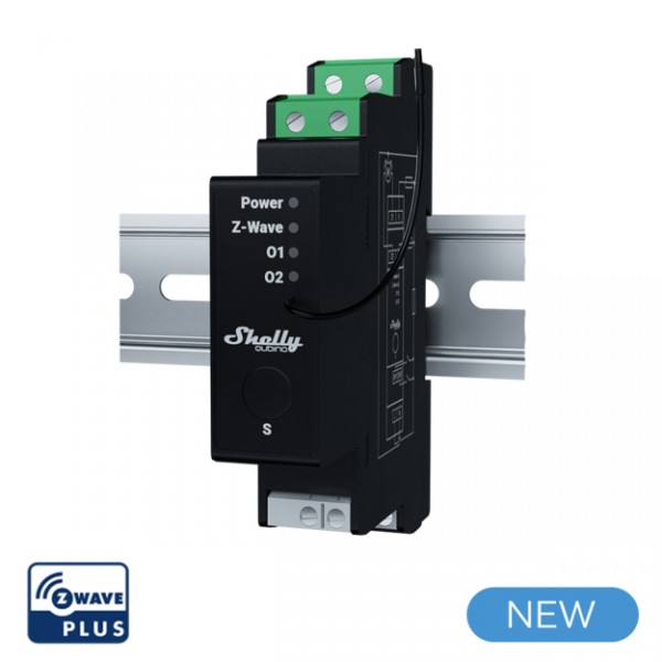 Shelly - DIN Rail - "Wave Pro Shutter" - Relay - Shutter actuator - Z-Wave