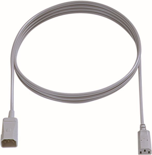 Bachmann Kabel, Verlängerung, Kupplung(C13)->Stecker(C14), 1.0m, grau,