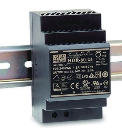 Mean Well power supply - 24V 60W DIN rail
