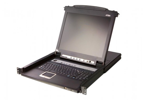 Aten KVM/TFT 8-fach,17&quot; 1HE,incl.KVM over IP/TFT 17&quot;,Deutsch,Black