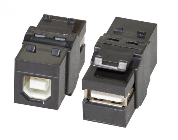 Keystone,Modul, USB 2.0 A-B, schwarz,