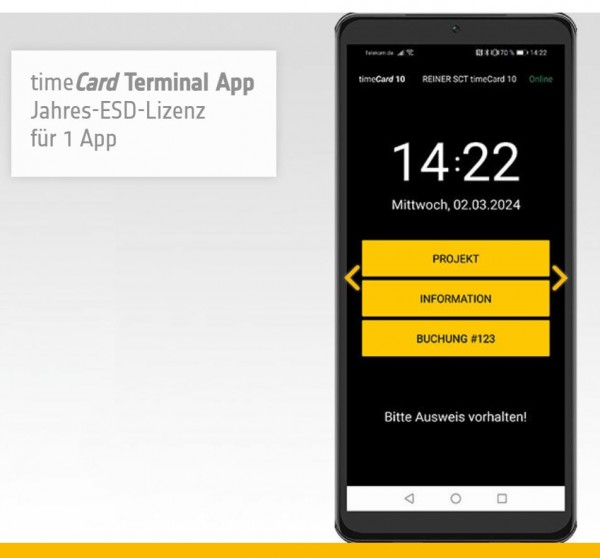 REINER SCT timeCard 10 Terminal APP Jahreslizenz 1 Lizenz - ESD