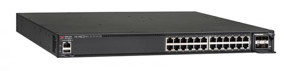 RUCKUS Networks switch full managed layer3 30 port • 24x 1 gbe • 4x sfp+ • 2x qsfp+ • 1 fan • 19" • icx7450-24-e • 1x 250 w ac power supply