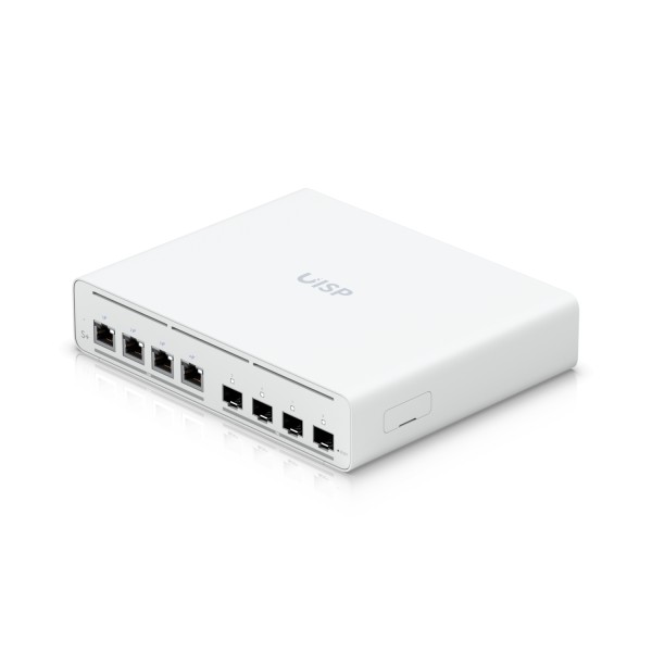 Ubiquiti Switch full managed Layer2 8 Port • 4x 2,5 GbE • PoE Budget 160 Watt • 4x 27V Passive-PoE • 4x SFP+ • Desktop • Lüfterlos • UISP • UISP-S-Plus