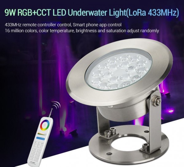 Synergy 21 LED LoRa (433MHZ) pool lamp 9W RGB+CCT *Milight/Miboxer*