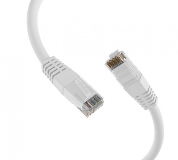 Patchkabel RJ45, CAT6 250Mhz, 2m weiss, UTP(U/UTP); PVC, CCA,