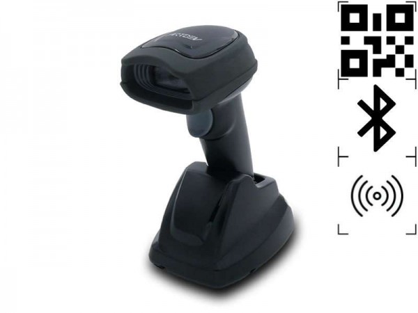 Kasse Barcodescanner AS-3310 - High-End Kabelloser 2D-Barcodescanner, Bluetooth, USB-KIT, schwarz