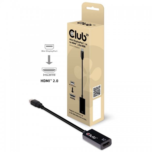 Adapter DisplayPort Mini 1.4 =&gt; HDMI 2.0a *Club 3D* HDR 4K60Hz aktiv