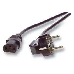 Netzkabel 230V Schutzkontakt CEE7(Stecker)-&gt;Kaltgeräte IEC-C13(Buchse), 0.7m,Black, Bulkware,