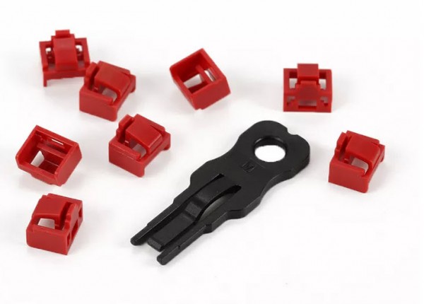 TP Plug TP/RJ45 Blocker Red 10 Pack with 1x Security Key, Dust Cap, Network Protection Lock