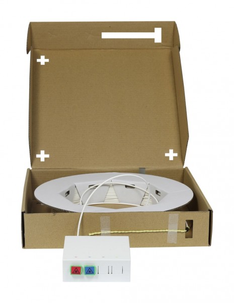 FTTH Compact Box vorkonfektioniert, 2xSC/APC -&gt; open End, 40m, 9/125u, G.657.A2, 2-Faser, OD=2,2mm, Synergy 21