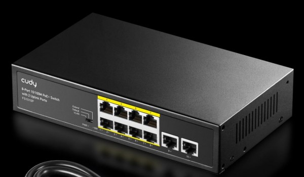 Cudy 8-Port 10/100M PoE+ Switch with 2 Uplink Ports 120W , FS1010P