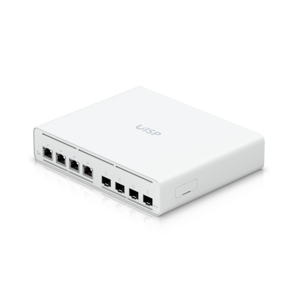 Ubiquiti Switch full managed Layer2 8 Port • 4x 2,5 GbE • PoE Budget 160 Watt • 4x 27V Passive-PoE • 4x SFP+ • Desktop • Lüfterlos • UISP • UISP-S-Plus
