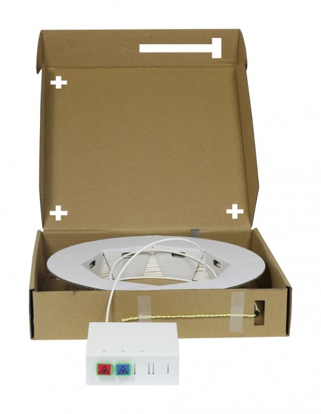 LWL-FTTH Compact Box vorkonfektioniert, 2xSC/APC -&gt; open End, 40m, 9/125u, G.657.A2, 2-Faser, OD=2.2mm, Synergy 21