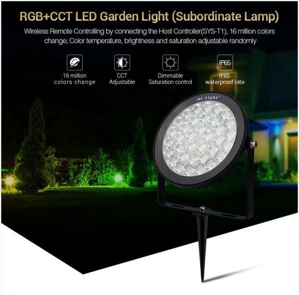 Synergy 21 LED subordinate garden lamp 15W RGB+CCT with RF and WLAN IP65 24V Milight/Miboxer*
