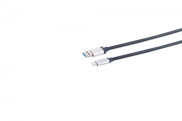 Kabel USB3.0, 1.0m, A(St)/C(St), Dunkelblau, Aluminium Stecker,