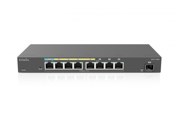 EnGenius Switch full managed Switch Extender 8 Port • 8x 1 GbE • 4x PoE at • 1x SFP • EXT1109P• EnGenius Cloud