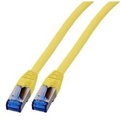 Patchkabel RJ45, CAT6A 500Mhz, 0.5m, gelb, S-STP(S/FTP), TPE(Superflex), mit Cat.7 Rohkabel,