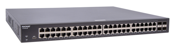 RUCKUS Networks poe switch full managed layer2 52 port • 48x 1 gbe • 4x 1/10g sfp • 370w poe budget • icx8100-48p