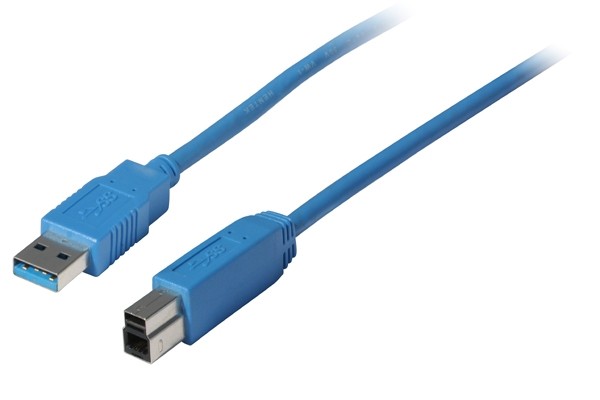 Kabel USB, A(St) =&gt; B(St), 3.0m, USB3.0, blau,