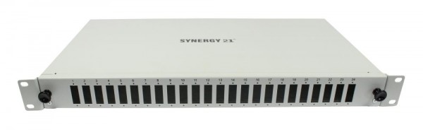 LWL-Patchpanel 6xSC-Duplex-Buchsen, 19", OM4, 50/125u Multimode, Lichtgrau, Synergy 21,