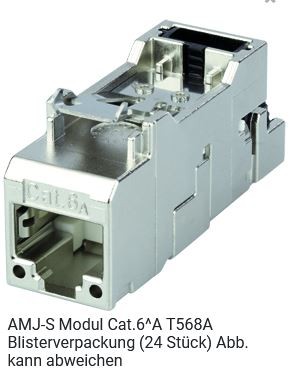 Telegärtner Modul, AMJ-S, CAT6A, TP/LSA, Snap-In, 24-Pack, (Keystone), T568A,