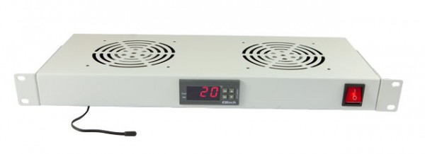 ALLNET 19&quot;zbh. Lüftereinheit 2-fach mit Temperatureinheit, 1