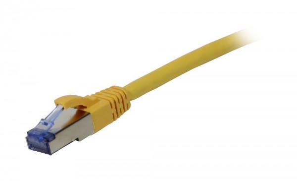 Patchkabel RJ45, CAT6A 500Mhz, 10m, gelb, S-STP(S/FTP), Komponent getestet(GHMT certified), AWG26, Synergy 21
