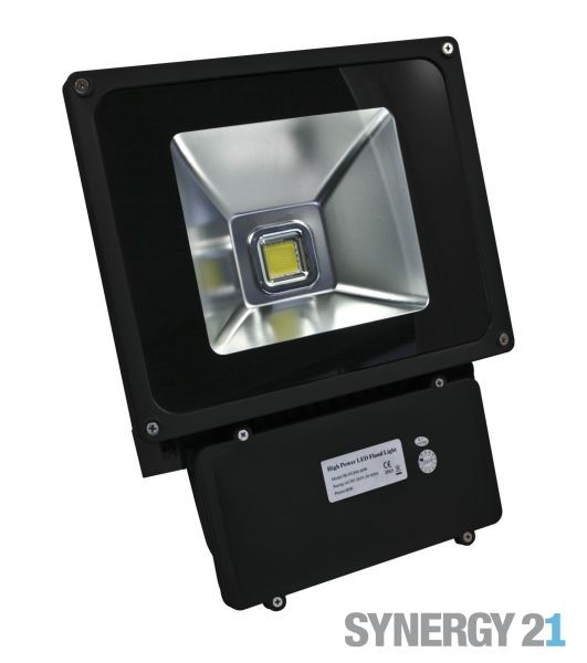 Synergy 21 LED outdoor object spotlight 80W black housing - cool white V2