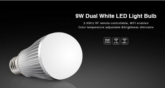 Synergy 21 LED retrofit E27 9W dual white (CCT) lamp with RF Milight/Miboxer*