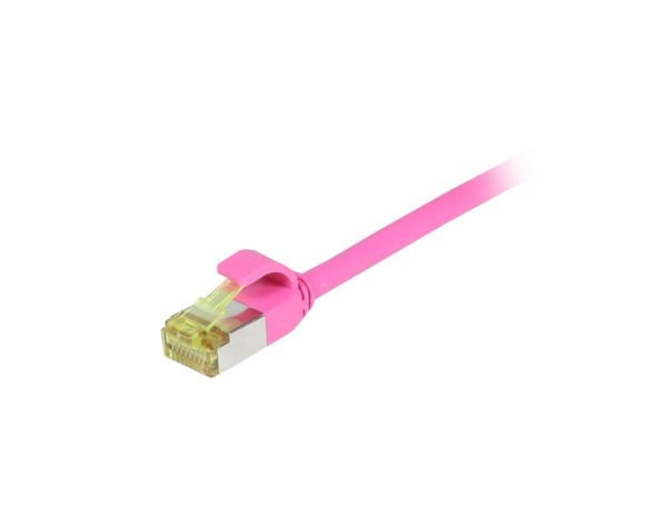 Patchkabel RJ45, CAT6A 500Mhz, 1.0m, magenta, S-STP(S/FTP), slimline rund d=4,5mm, TPE/LSZH(Superflex), AWG28, mit CAT7 Rohkabel, Synergy 21