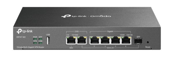 TP-Link - ER707-M2 - SafeStream Gigabit Multi-WAN VPN Router PORT: 1× 2.5 GbE