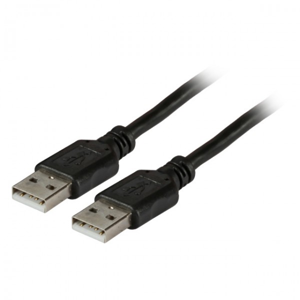 Kabel USB, A(St) =&gt; A(St), 1.8m, USB2.0, Schwarz,