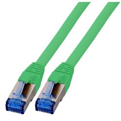 Patchkabel RJ45, CAT6A 500Mhz, 0.15m, grün, S-STP(S/FTP), TPE(Superflex), mit Cat.7 Rohkabel,