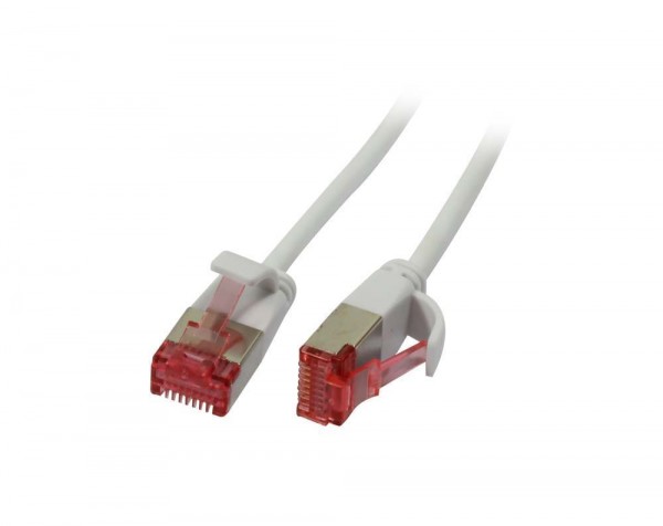 Patchkabel RJ45, CAT6 250Mhz, 10m weiss, U/FTP, slimline rund d=3,6mm, Synergy 21