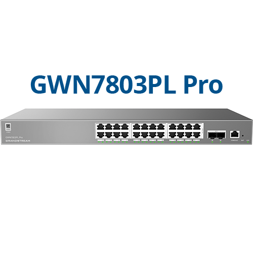 Grandstream GWN7803PL PRO ? Enterprise Layer 2++ Managed Switch ? 24× Gigabit RJ45 (PoE/PoE+) + 2× Gigabit SFP+