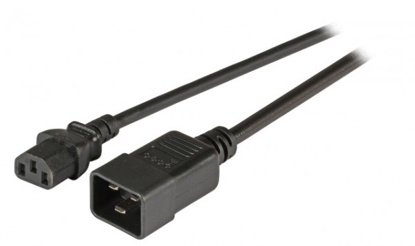 Netzkabel 230V Kaltgeräte IEC-C13(Buchse)/Kaltgeräte IEC-C20(Stecker), 1,8m, 3x1mm²,