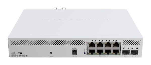 MikroTik Cloud Smart Switch CSS610-8P-2S+IN, 8x Gigabit, PoE+, 2x SFP+