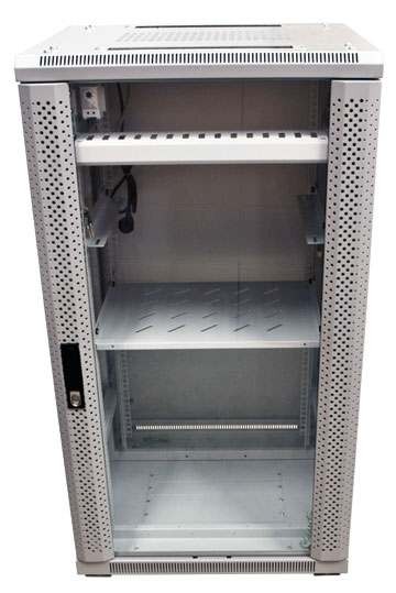 ALLNET 19&quot;Schrank, 22HE, B600/T1200mm, Glastür, Lichtgrau, SNB-Serie,